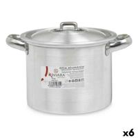 Casserolepan met deksel Kinvara 100031 100031 Zilverkleurig Aluminium 23,5 x 15 x 18 cm (6 Stuks)
