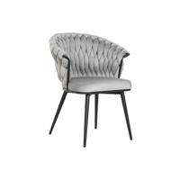 Keukenstoel Home ESPRIT Zwart Grijs Polyester Metaal 60 x 66 x 84 cm 66 x 60 x 84 cm