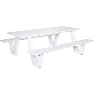 Breeze aluminium picknicktafel wit