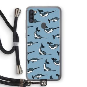 Narwhal: Samsung Galaxy A11 Transparant Hoesje met koord