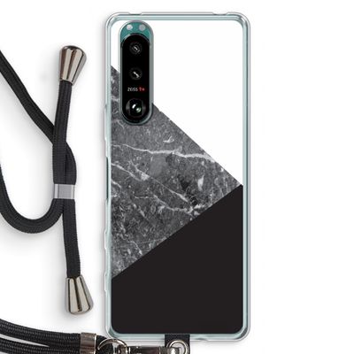 Combinatie marmer: Sony Xperia 5 III Transparant Hoesje met koord