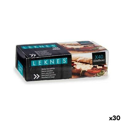 Set van herbruikbare zakjes voor voedingsmiddelen Leknes 190939000477 190939000477 Wit Polyethyleen 22 x 35 cm 21,5 x 1 x 34 cm