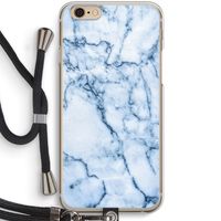 Blauw marmer: iPhone 6 / 6S Transparant Hoesje met koord