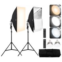 VEVOR fotostudio softbox set 50x70cm 45W 3000-6500K LED-lampen voor opname