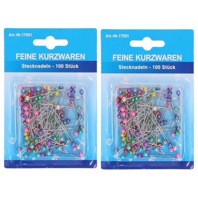 2x Setjes van 100x gekleurde kopspelden 35 mm