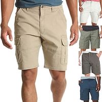 Voor heren Cargo-broek Cargoshorts Chino Short korte broek Werkshorts Meerdere zakken Effen Comfort Ademend Knielengte Casual Dagelijks Modieus Streetwear Zwart Wit Lightinthebox