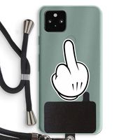 Middle finger white: Pixel 5a 5G Transparant Hoesje met koord