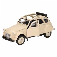 Schaalmodel Citroen 2CV beige open dak 1:36   -