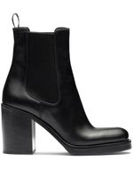 Prada bottines en cuir à effet brossé 85 mm - Noir