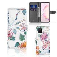 Samsung Note 10 Lite | Telefoonhoesje | Met pasjeshouder | Bird Flowers