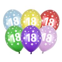 Ballonnen 18 jaar - 18x - 30 cm - sterretjes - 18e verjaardag/jubileum - versiering