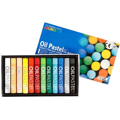 Mungyo oliepastel, l: 7 cm, dikte 11 mm, diverse kleuren, 12 stuk/ 1 doos
