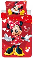 Disney Minnie Mouse Dekbedovertrek hearts- 100 x 135 cm - Katoen - rood - thumbnail