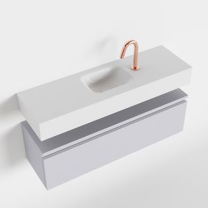 Toiletmeubel Mondiaz Andor | 100 cm | Meubelkleur Cale | Lex vrijhangend wastafel Talc Midden | 1 kraangat