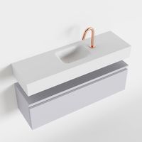 Toiletmeubel Mondiaz Andor | 100 cm | Meubelkleur Cale | Lex vrijhangend wastafel Talc Midden | 1 kraangat