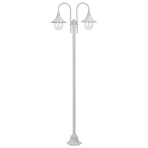 Paalverlichting tuin E27 220 cm aluminium wit 2-delig