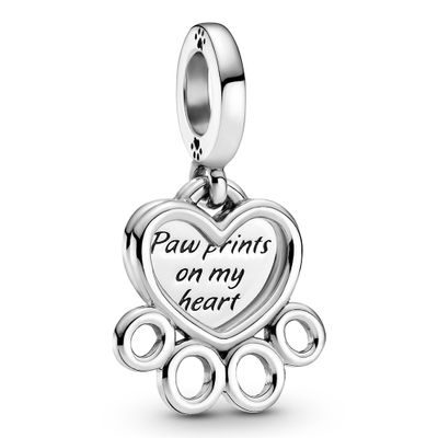 Pandora Passions 799360C00 Hangbedel Hearts and Paw Print zilver