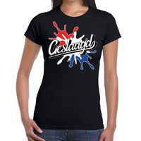 Geslaagd spetter cadeau t-shirt voor geslaagden zwart dames - thumbnail