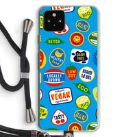 Fruitsticker: Pixel 5a 5G Transparant Hoesje met koord