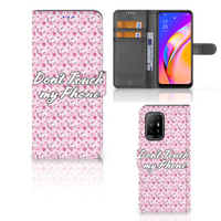 OPPO Reno5 Z | A94 5G Portemonnee Hoesje Flowers Pink DTMP - thumbnail