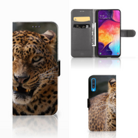Samsung Galaxy A50 Telefoonhoesje met Pasjes Luipaard - thumbnail