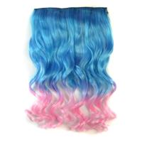 Eendelige naadloze Hair Extension stuk kleur verloop grote golf lang Curling Clip Type haarstukje