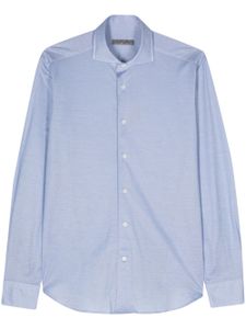 Corneliani chemise en piqué ondulé - Bleu