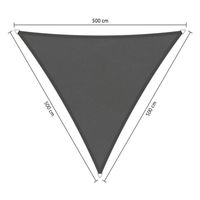Shadow Comfort waterafstotend, driehoek 5x5x5,m Vintage Grey metset