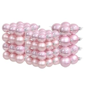 88x stuks roze glazen kerstballen 4, 6 en 8 cm mat/glans