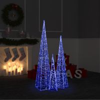 VidaXL Lichtkegelset decoratief led 60/90/120 cm acryl blauw