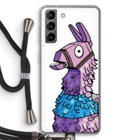 Lama: Samsung Galaxy S21 Transparant Hoesje met koord