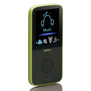 Sport MP3/MP4 Speler met stappenteller en sport oordopjes en sport armband Lenco Zwart-Lime groen