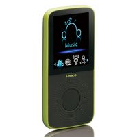 Sport MP3/MP4 Speler met stappenteller en sport oordopjes en sport armband Lenco Zwart-Lime groen - thumbnail