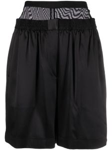 Alexander Wang layered silk-charmeuse boxer shorts - Noir