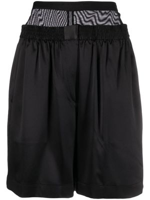 Alexander Wang short en soie à design superposé - Noir