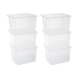 Iris Storage Box opbergbox - 30 liter - transparant - set van 6