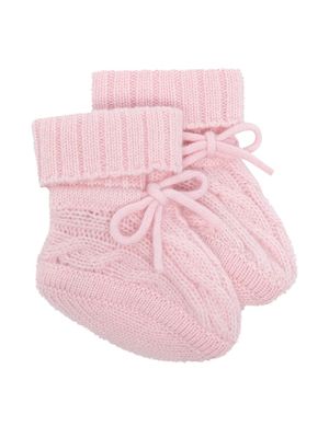N.PEAL KIDS chaussons en maille torsadée - Rose