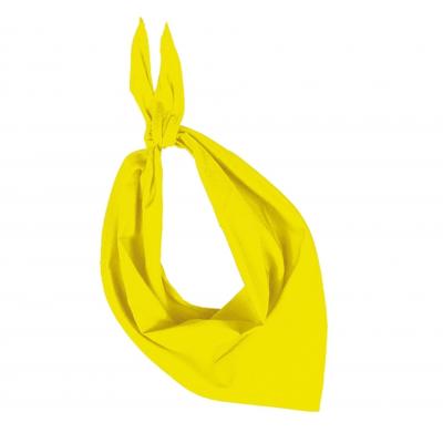 Bandana/hals zakdoek - 1x - geel - voor kind en volwassenen - polyester/katoen