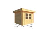 Tuinhuisje Blokhut Lisa 300 cm bij 250 cm diep Plat dak - Warentuin collection