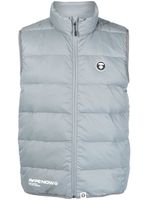 AAPE BY *A BATHING APE® gilet matelassé à boutons pression - Gris - thumbnail