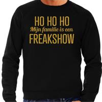 Foute kersttrui/sweater voor heren - Hohoho freak show - zwart - glitter goud