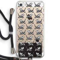 Zwarte poes: iPhone 5 / 5S / SE Transparant Hoesje met koord