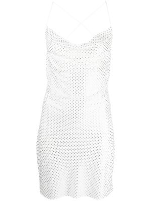 P.A.R.O.S.H. robe courte à détails de clous - Blanc