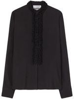 Jil Sander chemise mi-longue à volants - Noir
