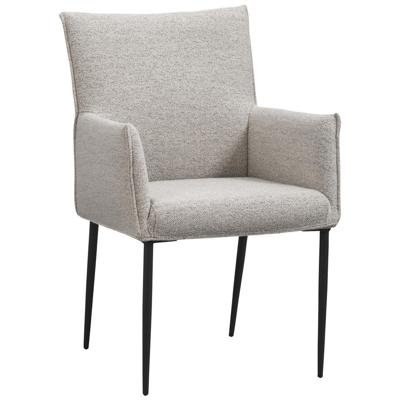 2e Halve Prijs Leen Bakker - Eetkamerstoel Teun - Lichgtrijs - Stof - Grijs - 58.5x64x91.5 Cm