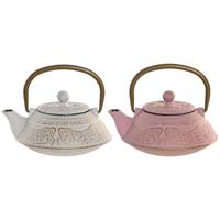 Theepot Home ESPRIT Wit Roze Roestvrij staal Ijzer 400 ml (2 Stuks)
