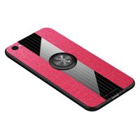 Voor vivo X9 XINLI stiksels doek textuur schokbestendig TPU beschermhoes met ring houder (rood)
