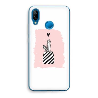 Zwart-wit cactus: Huawei P20 Lite Transparant Hoesje