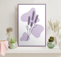 Tekening lavendelplant Canvas schilderij bloemen