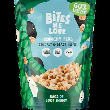 BitesWeLove Crunchy Peas Sea Salt & Black Pepper 100 g bij Jumbo